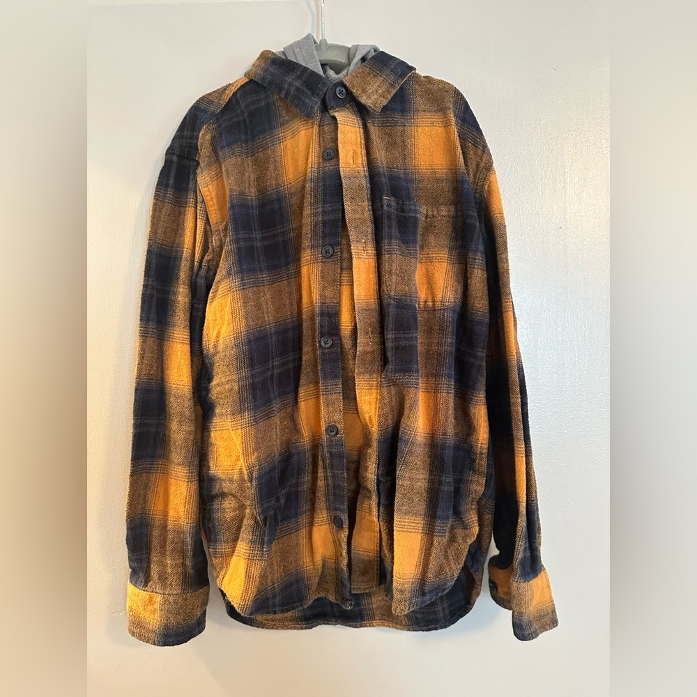 Kids Hooded Flannel Shirt